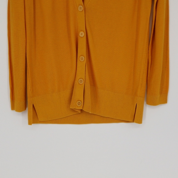 Talbots Women's Yellow Button Front V Neck Cardigan Sweater Size Small Petite - Picture 3 of 14